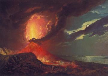 Vesuvius In Eruption, With A View Over The Islands In The Bay Of Naples Artwork by Joseph Wright of Derby