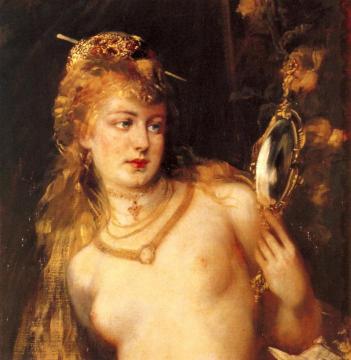 Gesicht (Detail) Artwork by Hans Makart