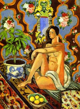 Decorative Figure on an Ornamental Background Artwork by Henri Matisse