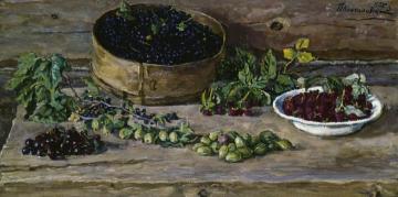 Black Currants Artwork by Pyotr Konchalovsky