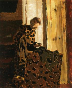 Woman Brushing a Garment Artwork by Edouard Vuillard
