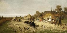 Husking Bee, Island of Nantucket Artwork by Eastman Johnson