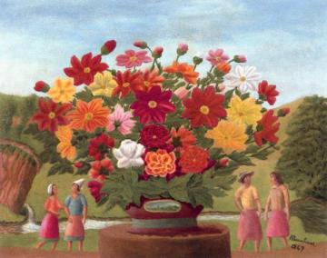 Figures and Flowers Artwork by André Bauchant