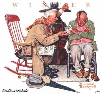 Endless Debate Artwork by Norman Rockwell
