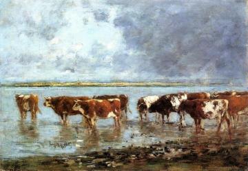 Cow at Pasture, Valley of the Touques Artwork by Eugène-Louis Boudin