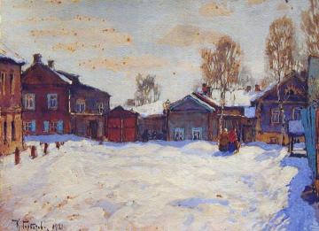A Street in Winter Artwork by Konstantin Gorbatov