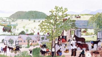 Blacksmith Shop Artwork by Anna Mary Robertson Grandma Moses