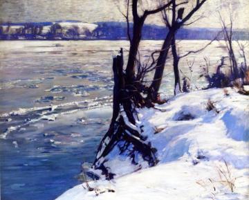 The Delaware: Winter Morning Artwork by Charles Rosen