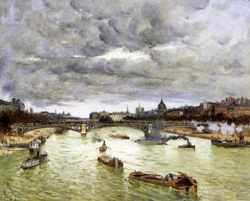 The Seine at Paris with the Pont du Carousel Artwork by Frank Myers Boggs