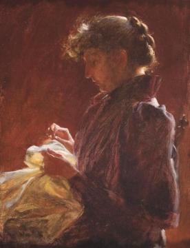 Woman Sewing Artwork by Charles Courtney Curran