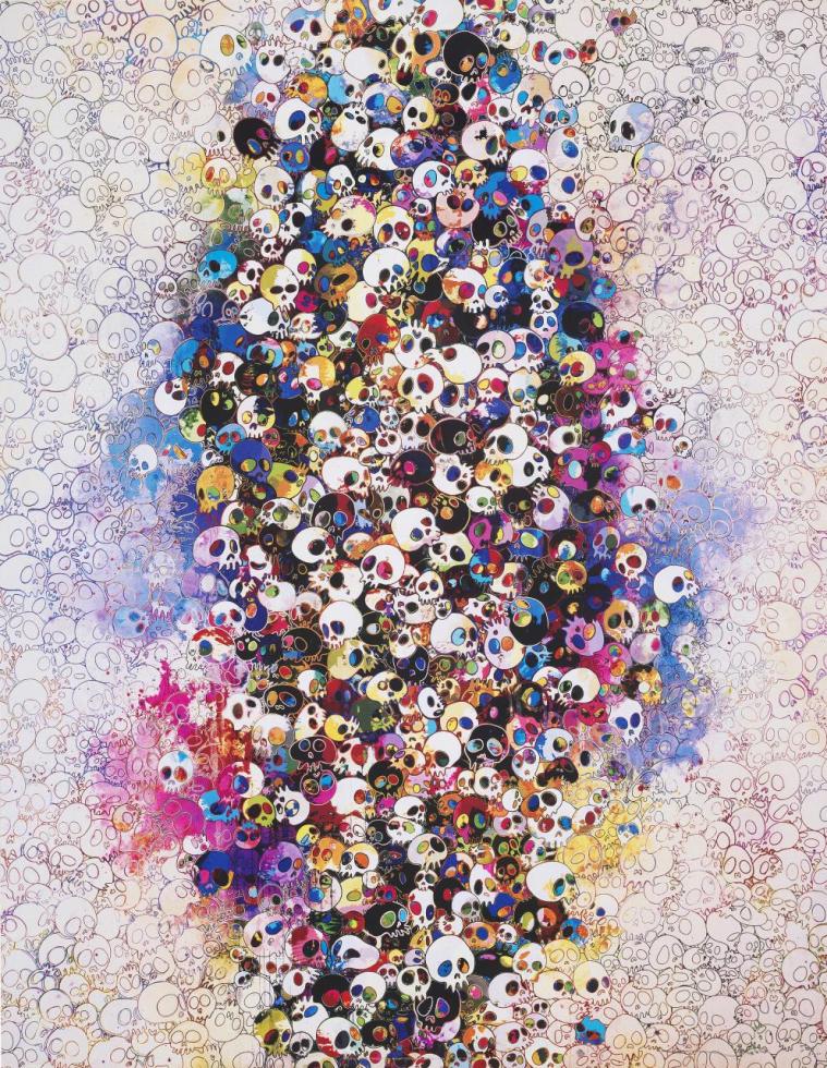 Who's Afraid Of Red, Yellow, Blue And Death Artwork by Takashi Murakami