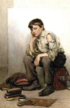 Shoe Shine Boy Artwork by John George Brown