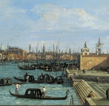 Venice: The Grand Canal  with S. Maria della Salute Towards the Riva degli Schiavoni Artwork by Giovanni Antonio Canal