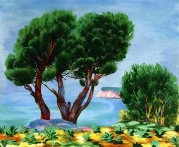 Landscape with Pines Artwork by Moise Kisling