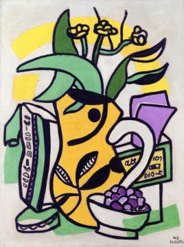 Still LIfe with Yellow Vase Artwork by Fernand Léger