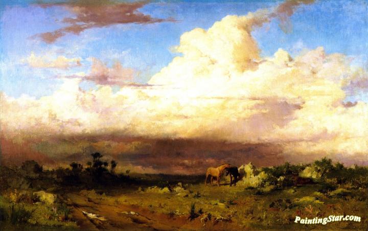 A Brittany Landscape Artwork by Frederick Arthur Bridgman