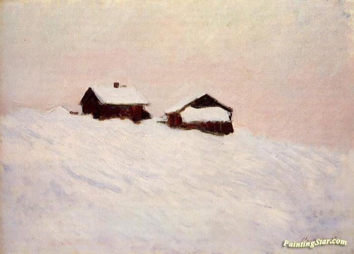 Houses in the Snow Artwork by Claude Oscar Monet