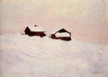 Houses in the Snow Artwork by Claude Oscar Monet