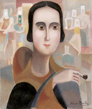 Young Woman With A Pipe (andrée Vaurabourg) Artwork by Alice Bailly