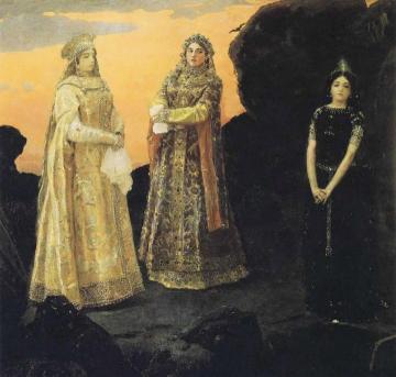 Three Tsarevnas of the Underground Kingdom Artwork by Victor Mikhail Vasnetsov