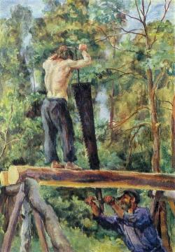 Woodcutters Artwork by Pyotr Konchalovsky