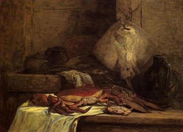 Crab, Lobster and Fish Artwork by Eugène-Louis Boudin