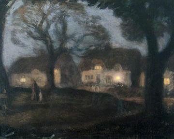 The Village Green at Night Artwork by Sir George Clausen