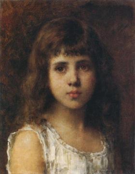 Portrait of a young girl Artwork by Alexei Harlamoff