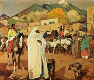 Fiesta Time At Taos Artwork by Laverne Nelson Black