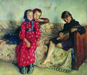 Village Friends Artwork by Nikolai Petrovich Bogdanov-belsky