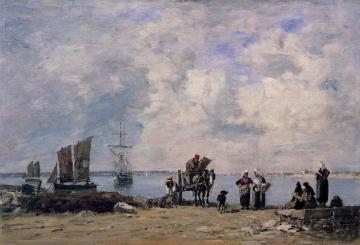 Fishermen's Wives at the Seaside Artwork by Eugène-Louis Boudin
