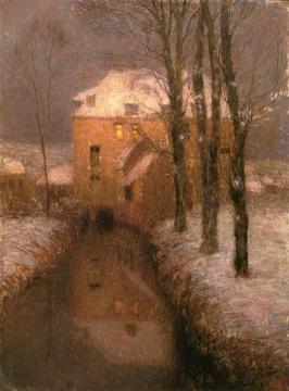 House in Winter Artwork by Henri Le Sidaner