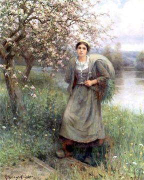 Apple Blossoms in Normandy Artwork by Daniel Ridgway Knight