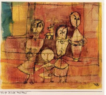 Children and Dog Artwork by Paul Klee