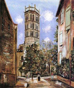 Pamiers Cathedral, Arieges Artwork by Maurice Utrillo