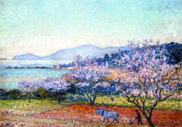 Almond Tree In Blossom Artwork by Theo van Rysselberghe