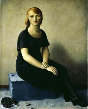 Yvonne In A Velvet Dress Artwork by Francois Emile Barraud