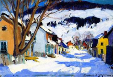 Village Street, Bair-saint-paul Artwork by Clarence Gagnon