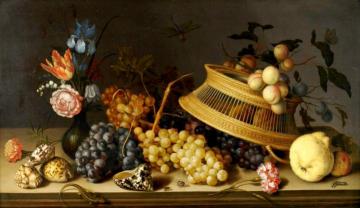 Still Life Of Flowers, Fruit, Shells, And Insects Artwork by Balthasar van der Ast