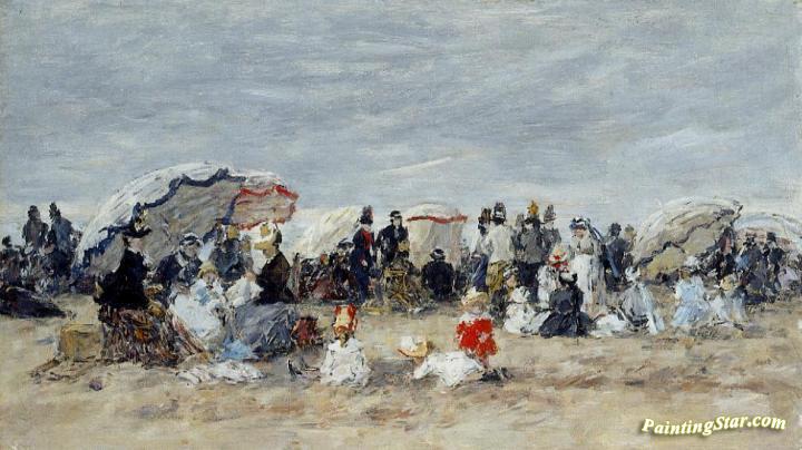 Trouville, Beach Scene Artwork by Eugène-Louis Boudin