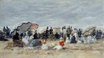 Trouville, Beach Scene Artwork by Eugène-Louis Boudin