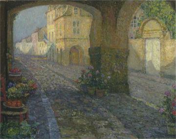 The Boutique from the Porch Artwork by Henri Le Sidaner