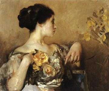 Lady With A Corsage Artwork by Edmund Tarbell
