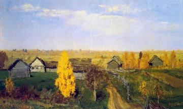 Golden autumn, village Artwork by Isaac Ilich Levitan
