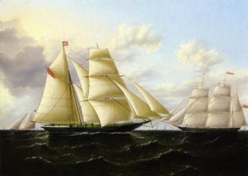 Ariel with Josephine Behind Artwork by James E. Buttersworth