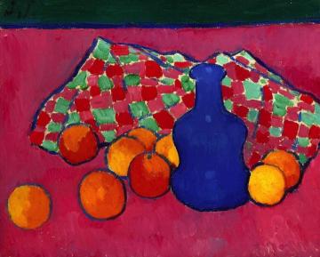 Blue Vase with Oranges Artwork by Alexej Jawlensky