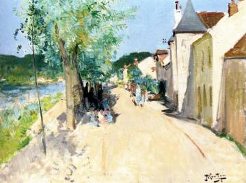 Quay at Saint-Mammes Artwork by Pierre Eugène Montézin