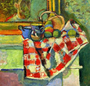 Still Life, Checked Tablecloth Artwork by Henri Matisse