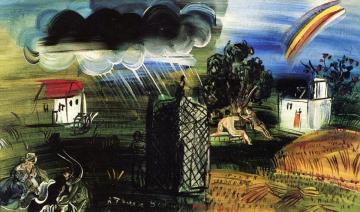 An Arbor with Rainbow and Large Cloud Artwork by Raoul Dufy