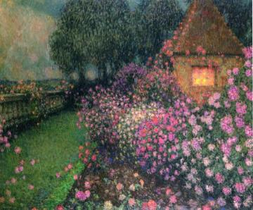 A Pavilion In The Rose Garden, Geberoy Artwork by Henri Le Sidaner